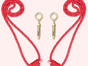 The -Yogis-iyengar-Yoga-Wall-Rope-Cotton-14mm-Red-Colour-Pack-of-2-Fastener