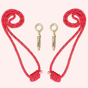 The -Yogis-iyengar-Yoga-Wall-Rope-Cotton-14mm-Red-Colour-Pack-of-2-Fastener