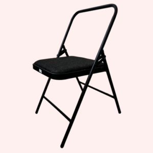 The-Yogis-Iyengar-Yoga-Chair-Black-Colour-Fabric-Heavy-With-cuhion-Seat-