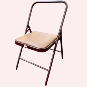 The-Yogis-Iyengar-Yoga-Chair-Brown-Colour-Leather-Seat-Heavy-With-cuhion-Seat-