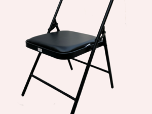 The-Yogis-Iyengar-Yoga-Chair-Black-Colour-Fabric-Heavy-With-Leather -cuhion-Seat-