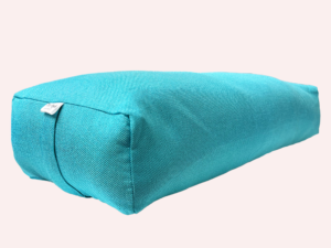 The-Yogis-iyengar-rectangular-yoga-pillow-teal -Sky-Blue-Color-cotton-jute